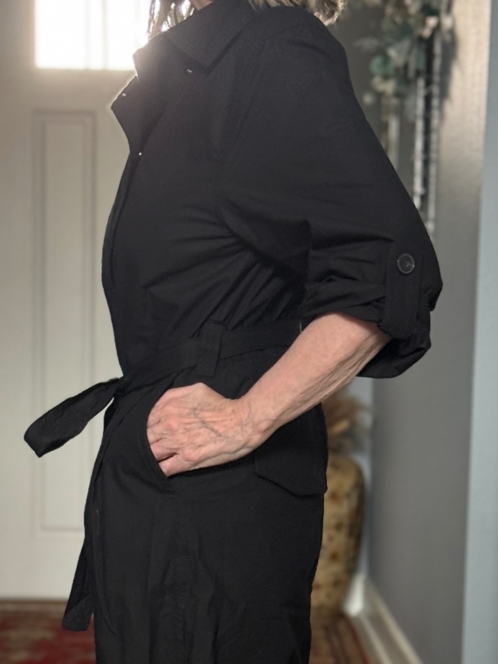 Banana Republic Poplin Jumpsuit in Black NWT - Picture 14 of 16